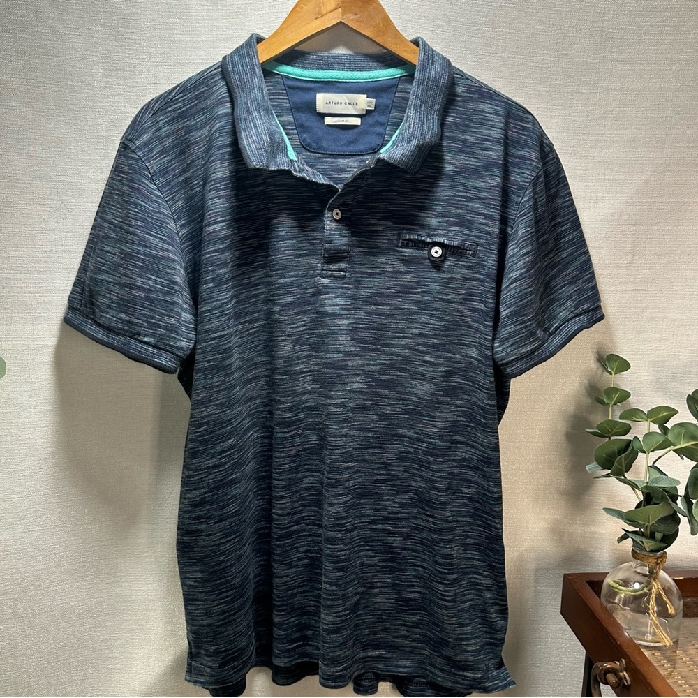 Arturo Calle Slim Fit Stylish Blue Polo Shirt 100% Soft Cotton XXL